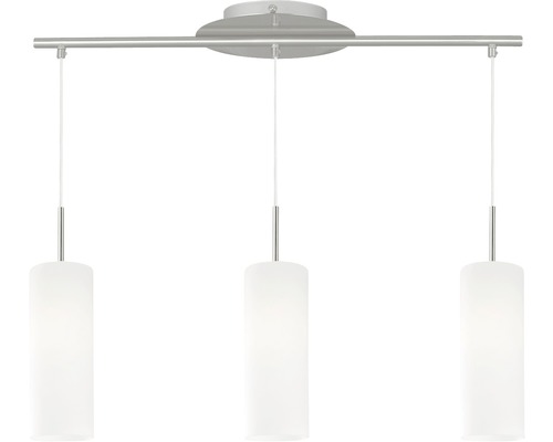 Dreiflammige Pendelleuchte mit zylindrischen Lampenschirmen