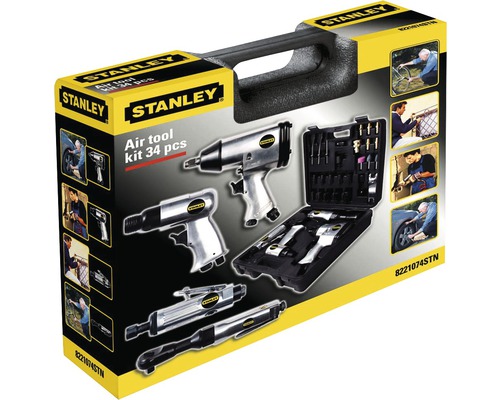Stanley Druckluftwerkzeug-Set mit 34 Teilen in einer Tragetasche