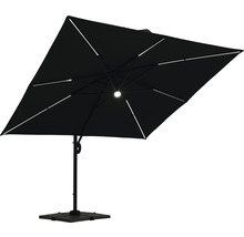 Quadratischer Sonnenschirm mit Beleuchtung für den Garten