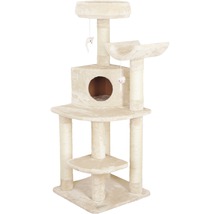 Beiger Katzenkratzbaum mit Höhle, Liegeflächen und Spielzeug