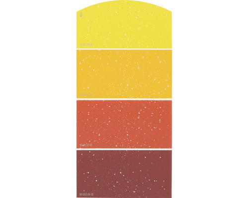 Farbmusterkarte Farbtonkarte H25 Glitzer Effekt Intensive Farbwelt rot 21x10 cm Farbmuster mit verschiedenen Gelb- und Rottönen