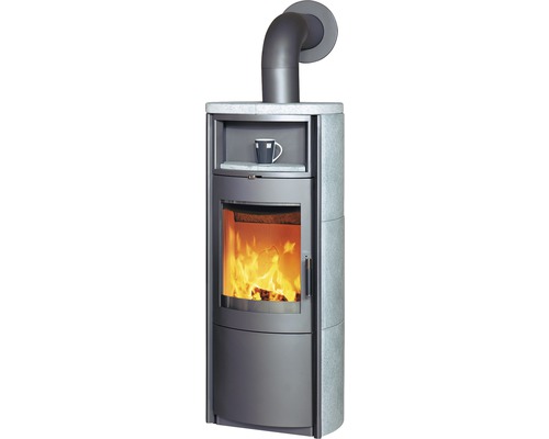 Kaminofen Hark Nika ECOplus Naturstein 7 kW mit Wärmefach Kaminofen mit Holzfeuer und Ablagefach