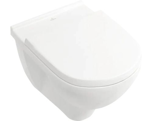 Wandtiefspülklosett-Set Villeroy & Boch Targa spülrandlos weiß mit WC-Sitz