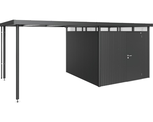 Metall Gerätehaus mit Unterstand und Tür