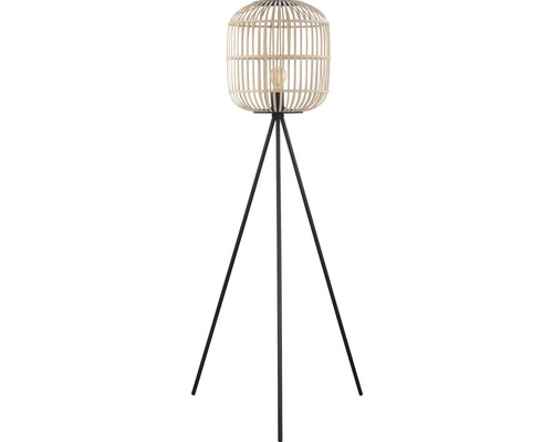 Stehleuchte mit Bambusschirm und Stativfuß