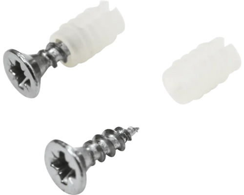 Spreizmuffe m. Topfbefestigungsschraube für Scharniere, Ø 5mm / 3,5 x 13 mm, 40 Stück Dübel mit Schraube