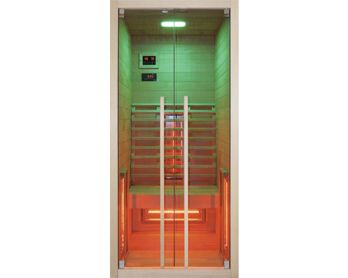 Infrarotsauna mit Glastür und Holzinnenausstattung