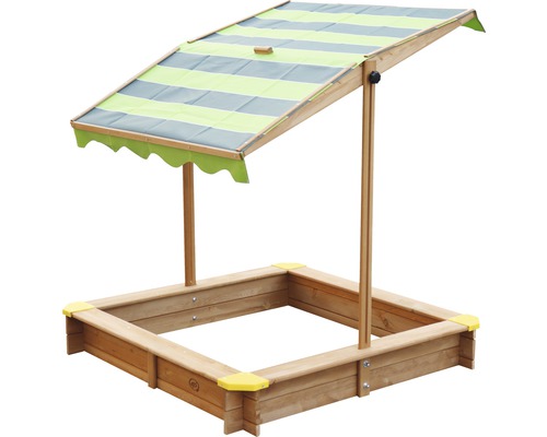 Sandkasten aus Holz mit verstellbarem Sonnendach