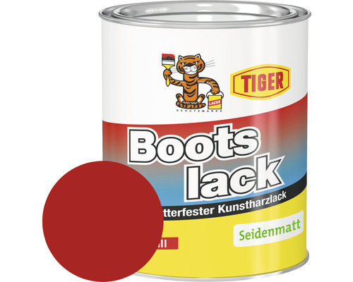 Tiger Bootslack seidenmatt RAL 3000 feuerrot 750 ml Bootslackdose Kunstharzlack seidenmatt