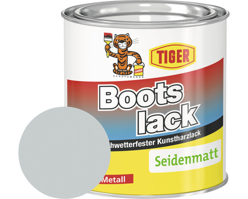 Tiger Bootslack seidenmatt RAL 7035 lichtgrau 375 ml Bootslack Dose, seidenmatt, Kunstharzlack