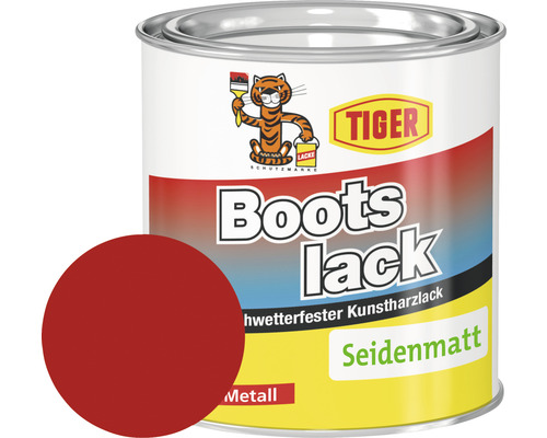 Tiger Bootslack seidenmatt RAL 3000 feuerrot 375 ml Tiger Bootslack, seidenmatt, Kunstharzlack für Metall