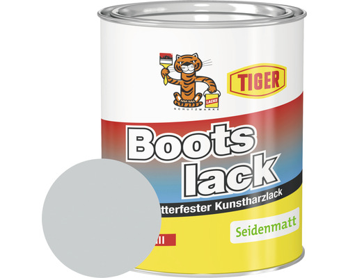 Tiger Bootslack seidenmatt RAL 7035 lichtgrau 750 ml Bootslack Dose, Kunstharzlack, seidenmatt