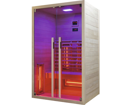 Infrarotsauna mit Glastür und digitalem Display