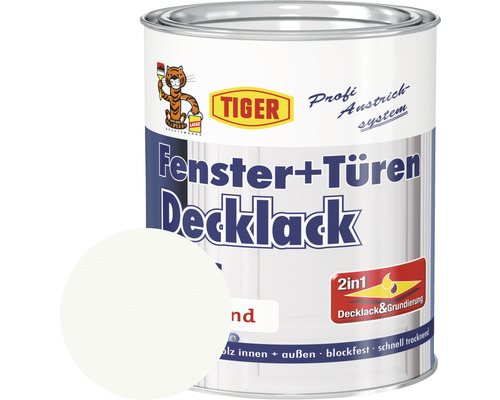 Tiger Fenster+Türen Decklack G RAL 9016 verkehrsweiß 750 ml Dose Fenster und Türen Decklack von Tiger
