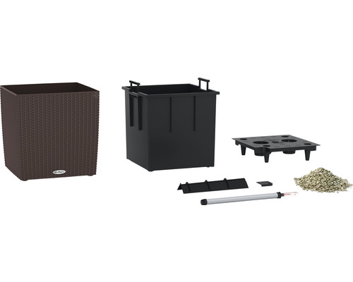 Komplettes Pflanzgefäß-Set mit Innengefäß, Bewässerungssystem, Füllmaterial und Wasserstandsanzeige