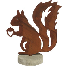 Dekorative Eichhörnchenfigur aus Metall mit Betonsockel, Gartendekoration
