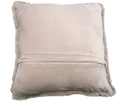 Dekokissen mit Fellrand und Reißverschluss
