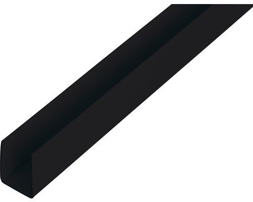 U-Profil schwarz 21 x 10 x 1 mm 1,0 mm , 2,6 m