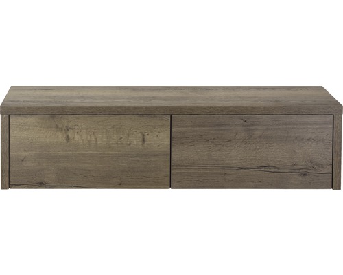 Waschbeckenunterschrank Sanox Bloxx 35x140x45 cm mit Waschtischplatte tabacco Holzkommode mit zwei Schubladen