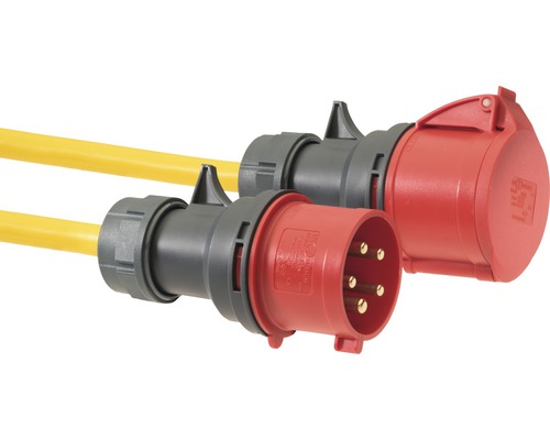 Verlängerungskabel für Baustellen CEE AT-N07V3V3-F 5G IP44 2,5 mm² 25 m gelb Industriestecker mit fünfpoliger Ausführung und Kabel
