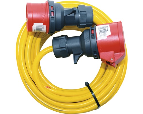 Verlängerungskabel für Baustellen CEE AT-N07V3V3-F 5G IP44 1,5 mm² 20 m gelb Verlängerungskabel mit Stecker und Kupplung