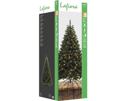 Verpackung eines künstlichen Weihnachtsbaums von Lafiora, Höhe 240 cm, mit LED-Beleuchtung