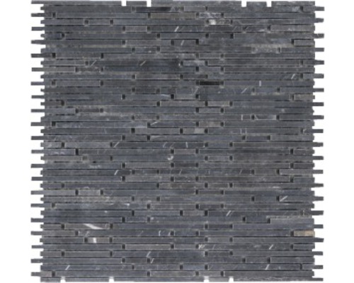 Natursteinmosaik Nero Galicia 30,5x30,5 cm schwarz matt