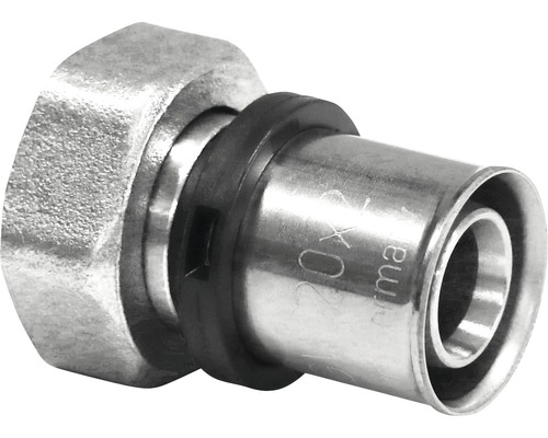 Rohrverschraubung aus Metall mit schwarzem Dichtungsring