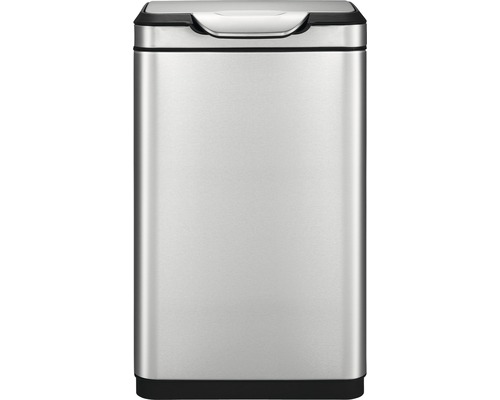 Rechteckiger Abfallbehälter aus Edelstahl mit Deckel