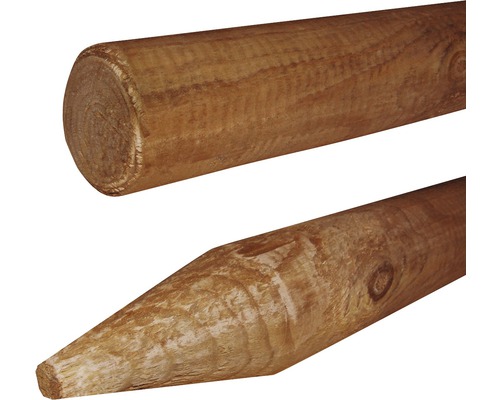 Holzpfahl gespitzt gefast 7 x 250 cm kesseldruckimprägniert braun