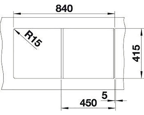 Technische Zeichnung mit Maßangaben
