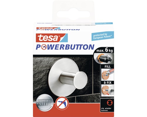 Tesa Powerbutton Klebehaken bis maximal 6 Kilogramm