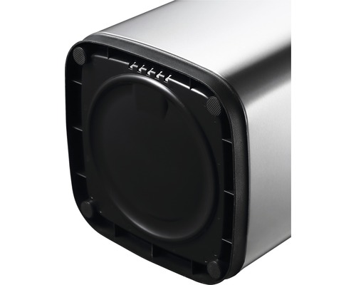 Detailansicht des Bodens eines Mülleimers