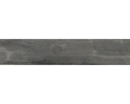 Steingut Dekorfliese Aretino Dark 24x120 cm schwarz matt Steingut Dekorfliese Aretino Dark 24x120 cm schwarz matt