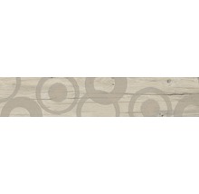 Dekorfliese mit Holzoptik und Kreisornament