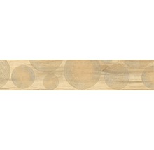 Dekorfliese mit Holzstruktur und Kreisornamenten
