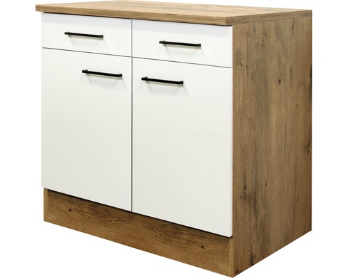 Unterschrank Flex Well Vintea magnolia matt 80x85x60 cm mit Drehtür