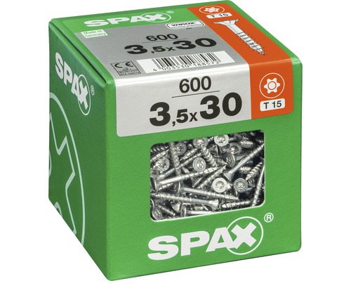 Spax Schrauben im Karton, 3,5x30 Millimeter, 600 Stück