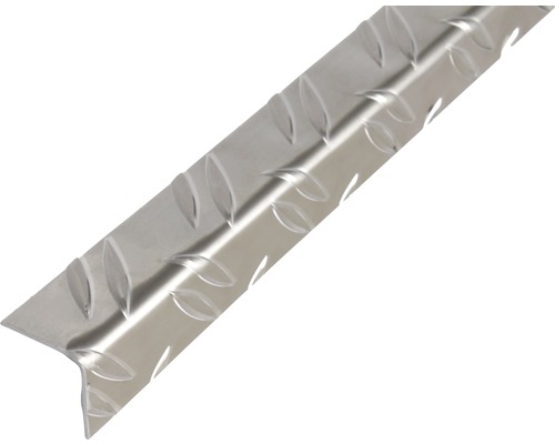 Winkelprofil Aluminium silber 41,2 x 41,2 x 1,5 mm 1,5 mm , 1 m Winkelprofil aus Metall mit Riffelblechmuster
