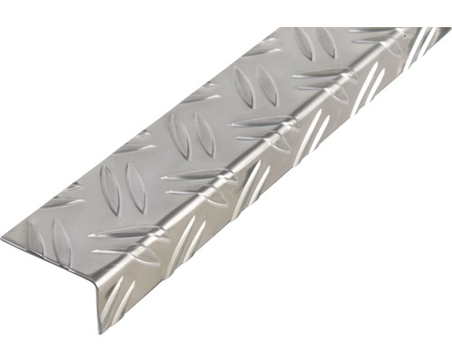 Winkelprofil Aluminium silber 65,6 x 35,5 x 1,5 mm 1,5 mm , 1 m Aluminium Kantenschutzwinkel mit Riffelblechmuster