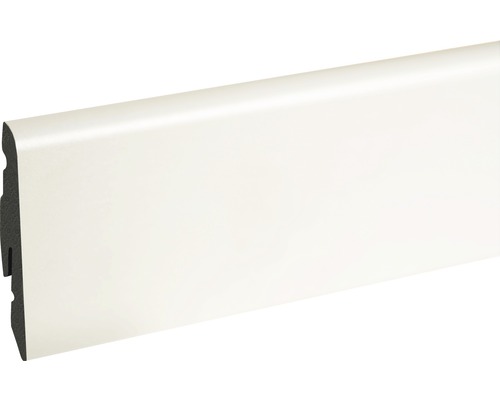 SKANDOR Sockelleiste KU014L weiß foliert 14 x 58 x 2400 mm Weiße Sockelleiste aus Kunststoff