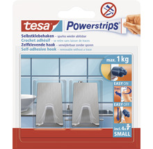 Haken Tesa Powerstrips Small oval edelstahl matt-thumb-0