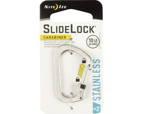 Nite Ize SlideLock Karabinerhaken aus Edelstahl, belastbar bis 4,5 kg