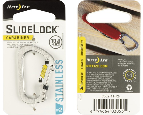 Karabinerhaken Nite Ize SlideLock® Carabiner Stainless Steel CSL2-11-R6 stahl