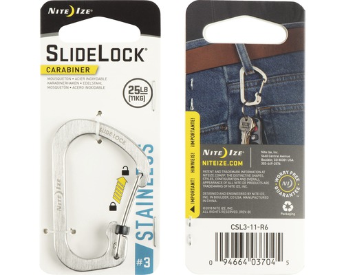 Karabinerhaken Nite Ize SlideLock® Carabiner Stainless Steel CSL3-11-R6 stahl