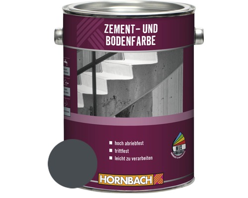 HORNBACH Zementfarbe Bodenfarbe RAL7024 graphitgrau 2,5 l HORNBACH Zementfarbe Bodenfarbe RAL7024 graphitgrau 2,5 l