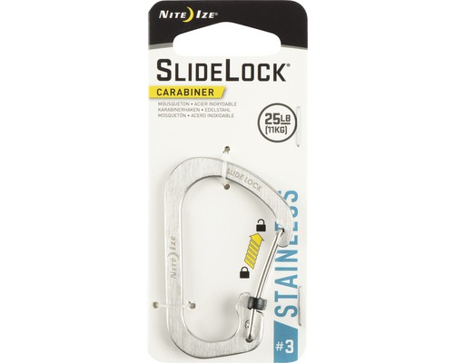 Nite Ize SlideLock Karabiner aus Edelstahl mit einer Traglast von 11 Kilogramm
