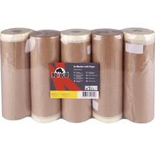 Fünf Rollen Roxolid Abdeckpapier mit Masker, 30 cm x 25 m, in Folie verpackt
