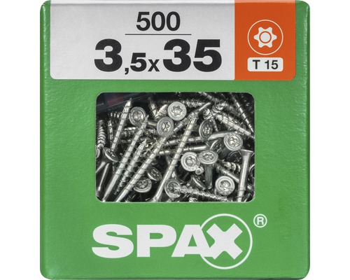 Spax Universalschraube Senkkopf Stahl gehärtet T15, Holz-Teilgewinde 3,5x35 mm 500 Stück Spax Universalschraube Senkkopf Stahl gehärtet T15, Holz-Teilgewinde 3,5x35 mm 500 Stück