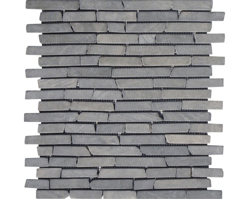Natursteinmosaik Marmor Slim Brick 30,0x30,0 cm grau matt